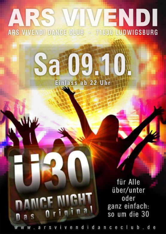Sa 09.10.21 Ü30-Dance-Night für alle so um die 30, Einlass ab 22:00 Uhr House, Black, Reggaeton, 90er, 80er, Club-Hits and more)