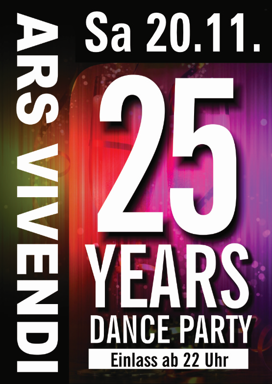 25-Years-Dance-Party Sa 20.11.21 Einlass ab 22:00 Uhr