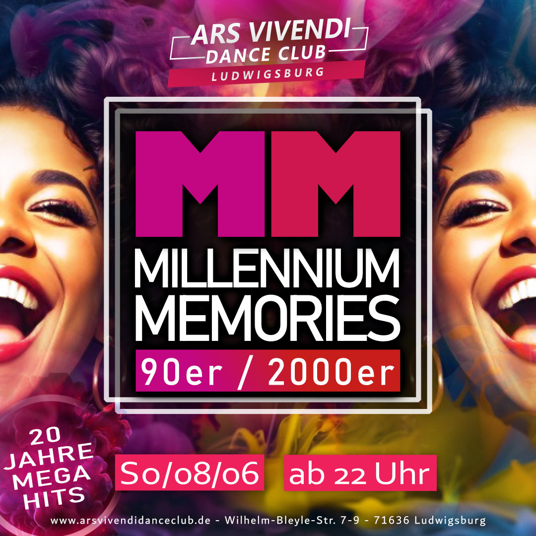 Millennium Memories - Pfingstsonntag 08.06.25 - 90er und 2000er Hits - Einlass ab 22:00 Uhr -🔊 🔊 Die ultimativen Party-Hits aus zwei legendären Jahrzehnten! #flashbackfriday on the Dancefloor Die Zeitreise zu den größten Hits der 90er und 2000er! 🎉 #arsvivendidanceclub #ludwigsburg #nightlife #nightclub #throwback #housemusic #blackmusic #reggaetonmusic #dancecharthits #mixedhits #bestvotedadultclub Millennium Memories - Pfingstsonntag 08.06.25 - 90er und 2000er Hits - Einlass ab 22:00 Uhr -🔊 🔊 Die ultimativen Party-Hits aus zwei legendären Jahrzehnten! #flashbackfriday on the Dancefloor Die Zeitreise zu den größten Hits der 90er und 2000er! 🎉 #arsvivendidanceclub #ludwigsburg #nightlife #nightclub #throwback #housemusic #blackmusic #reggaetonmusic #dancecharthits #mixedhits #bestvotedadultclub