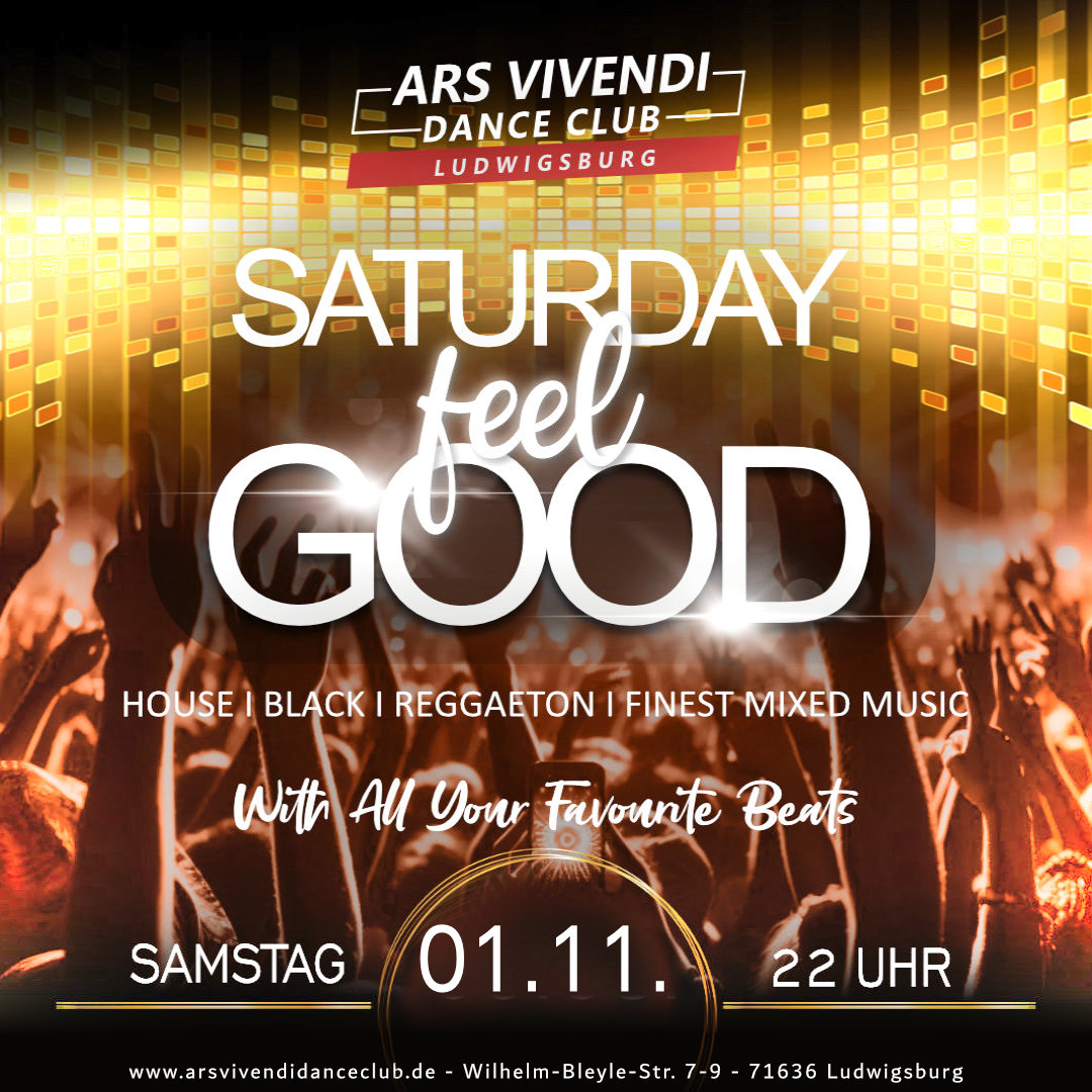 ArsVivendiDanceClub 🫶 Ludwigsburg, Sa 01.11.25 Saturday Feel Good, Einlass ab 22:00 Uhr  - stilvoll feiern mit Niveau und Freunden🎉🍾 ... und das durch die ganze Nacht ... with all your favourite beats🎶🕺🏼: house, black, reggaeton, funk, 80s/90s til now ... and beyond #arsvivendidanceclub #saturdayfeelgood #ludwigsburg #housemusic #blackmusic #reggaetonmusic #livedj #weekendvibes #disco #partytime ArsVivendiDanceClub 🫶 Ludwigsburg, Saturday Feel Good ab 22:00 Uhr  - die Samstags-Party durch die ganze Nacht feiern mit Freunden, house, black, reggaeton, funk, 80s/90s und die aktuellen Hits