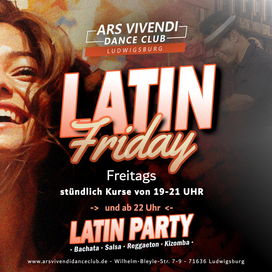 ArsVivendiDanceClub 🫶 Ludwigsburg Freitags ☆ LATIN-FRIDAY ☆ SALSA CUBANA ☆ BACHATA ☆ RUEDA ☆ KIZOMBA & SHOW ☆ mit stündliche Kurse ab 19 Uhr und ab 22 Uhr Latin-Dance ebenso ab 22 Uhr in unserer SoundLounge: 80er, 90er, 2000er und mehr . . . . . . #arsvivendidanceclub #ludwigsburg #latinfriday #salsa #kizomba #80er #90er #2000er #aktuellecharts ArsVivendiDanceClub 🫶 Ludwigsburg Freitags ☆ LATIN-FRIDAY ☆ SALSA CUBANA ☆ BACHATA ☆ RUEDA ☆ KIZOMBA & SHOW ☆ mit stündliche Kurse ab 19 Uhr und ab 22 Uhr Latin-Dance ebenso ab 22 Uhr in unserer SoundLounge: 80er, 90er, 2000er und mehr . . . . . . #arsvivendidanceclub #ludwigsburg #latinfriday #salsa #kizomba #80er #90er #2000er #aktuellecharts